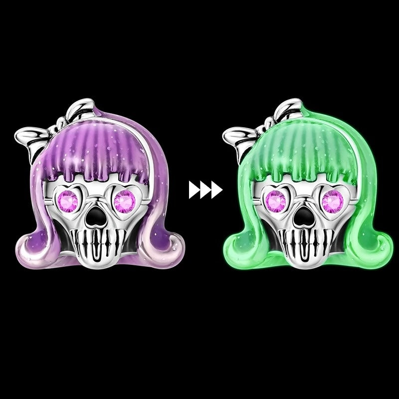 Charm Mujer Calavera Fluorescente