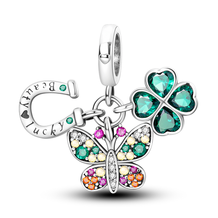 Charm Mariposa, Trebol & Herradura "Beaty Lucky"