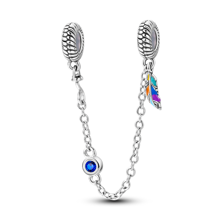 Cadena de Seguridad Ojo Turco & Pluma Quetzal