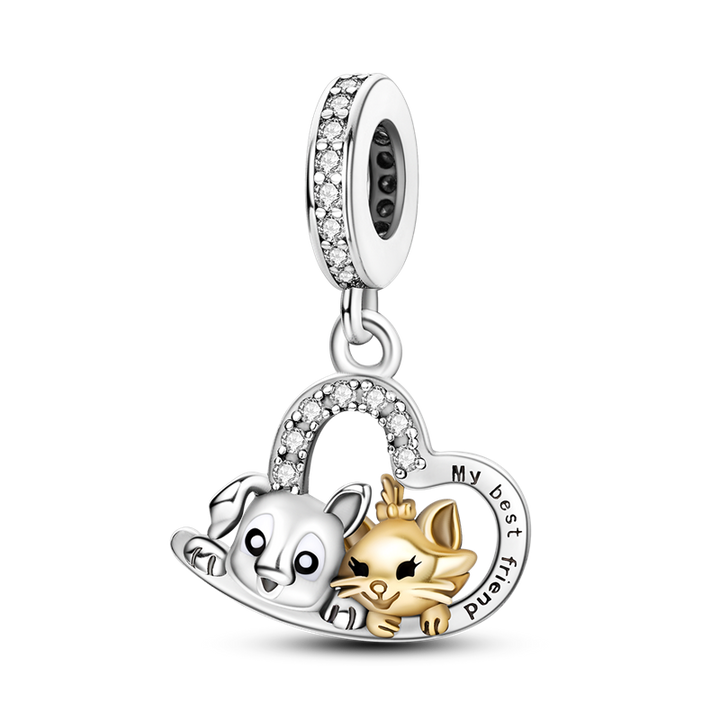 Charm Corazón de Perrito y Gato "My Best Friend"
