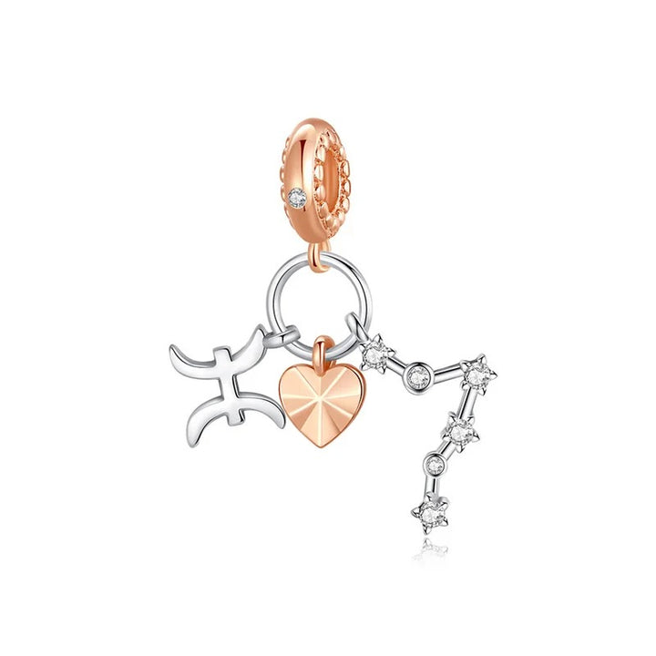 Charm Constelación del Zodíaco Piscis y Corazón