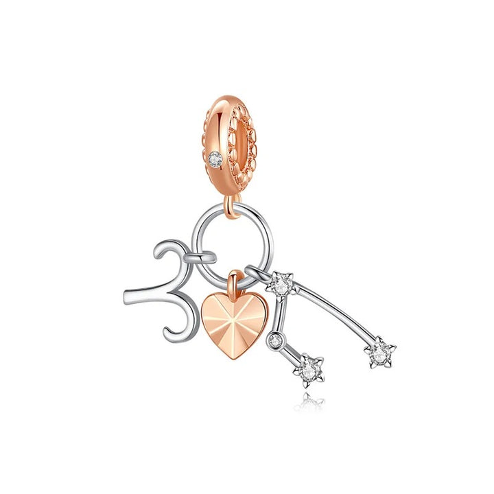 Charm Constelación del Zodíaco Aries y Corazón