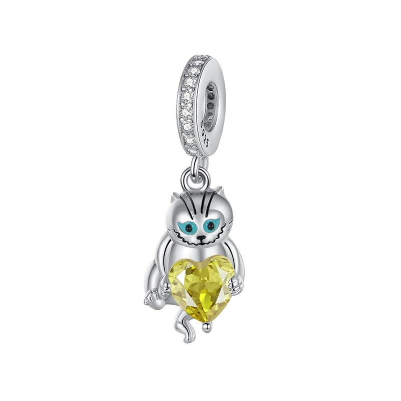 Charm Gato & Corazón Amarillo