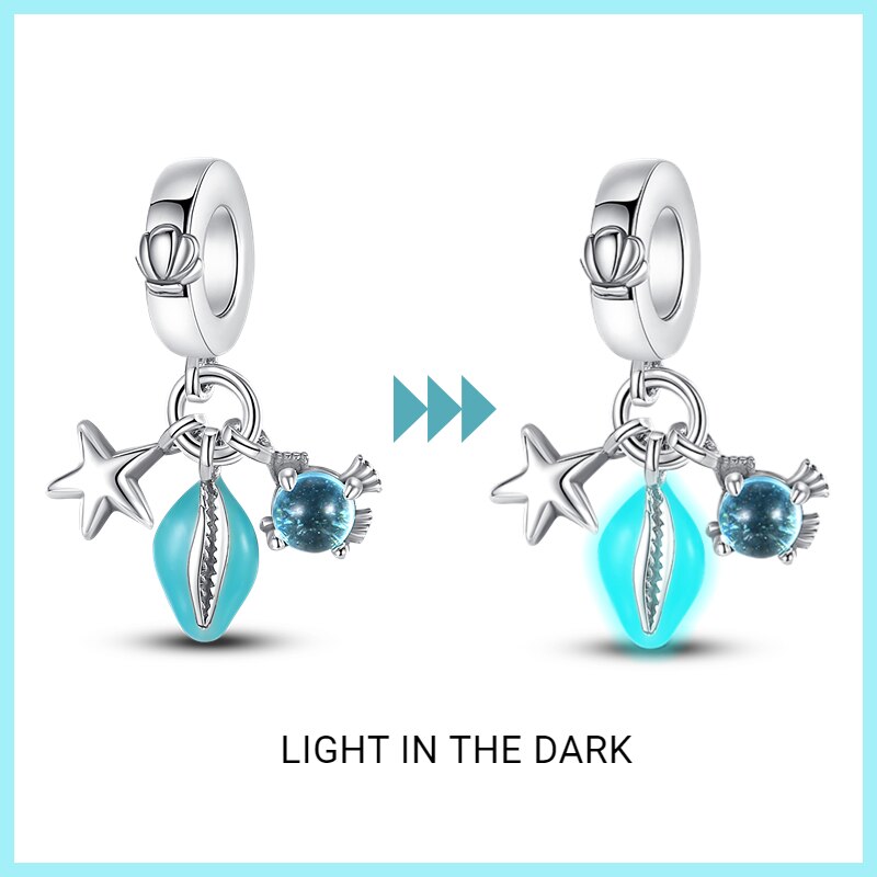 Charm Concha y Estrella de Mar Fluorescentes