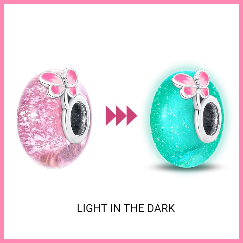 Charm Abalorio de Mariposa Fluorescente