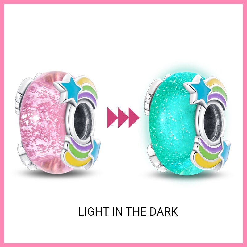 Charm Abalorio de Estrella Fugas Fluorescente