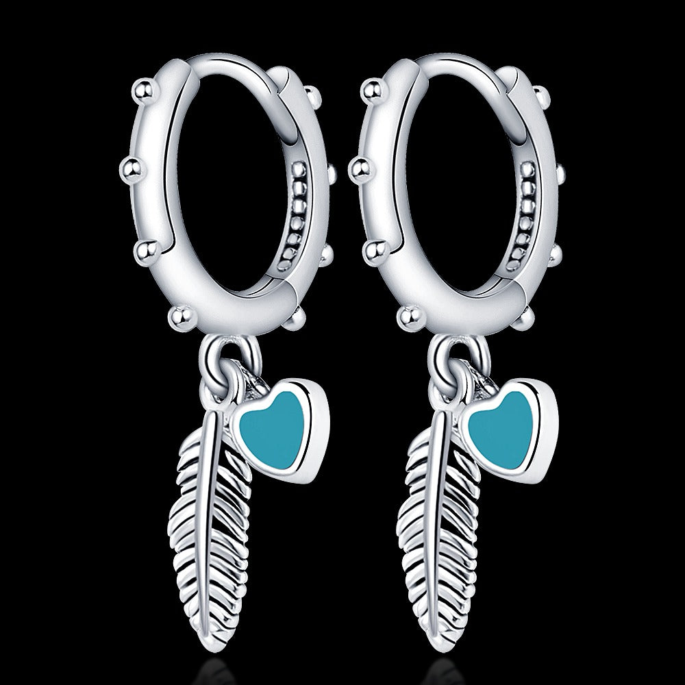 Aretes Pluma de Corazon