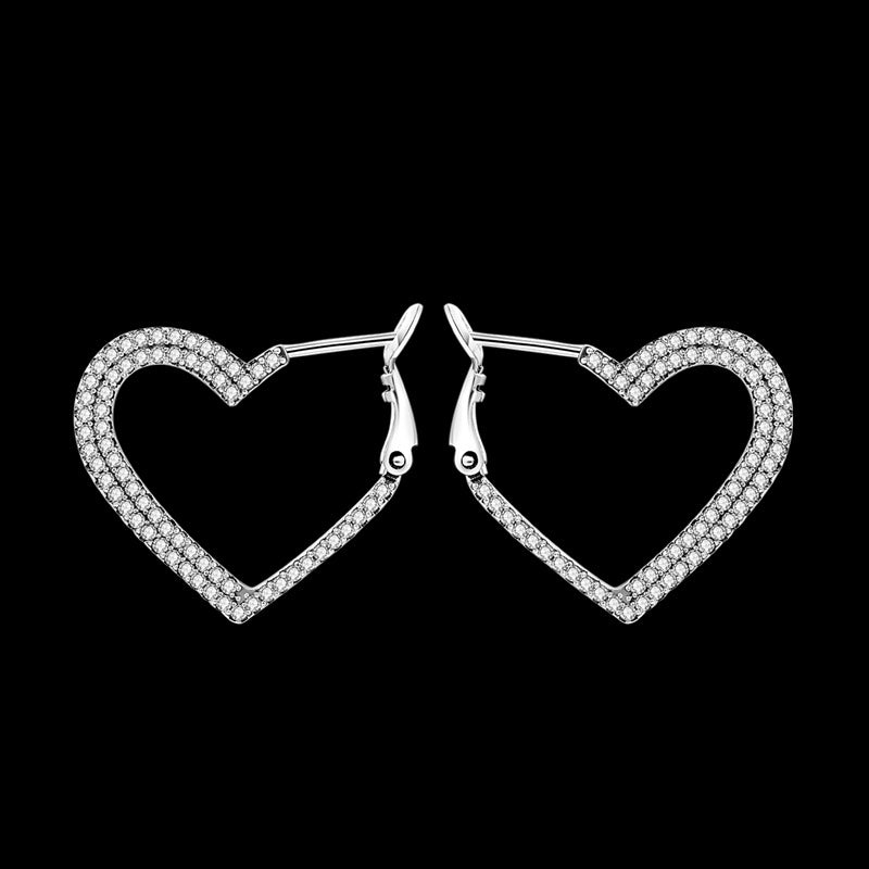 Aretes de Corazon Diamantados