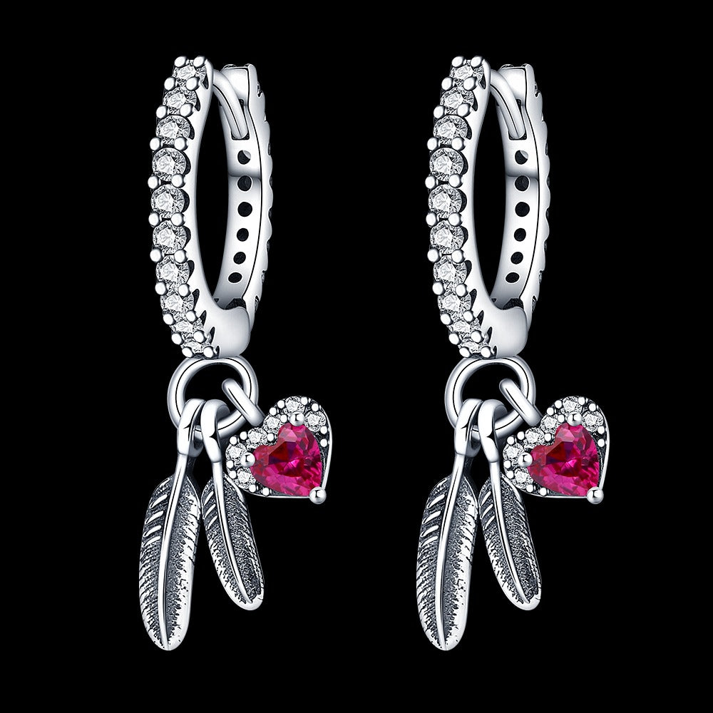 Aretes de Plumas Diamantadas