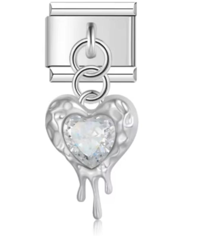 Charm Italiano Corazon Derretido Plateado