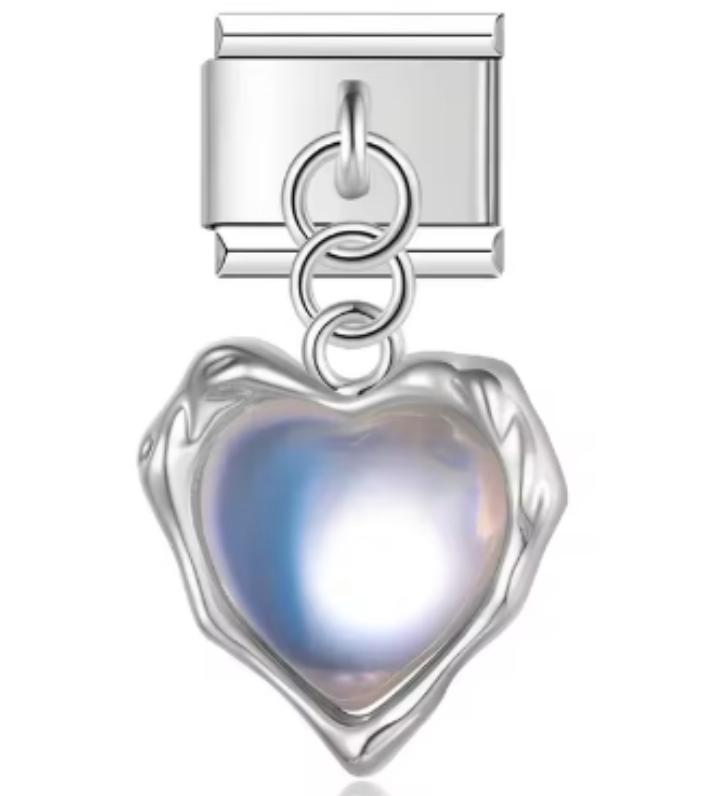 Charm Italiano Corazón Irregular Plateado