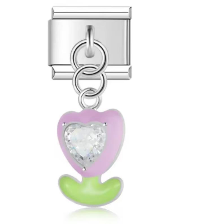 Charm Italiano Tulipan Rosa