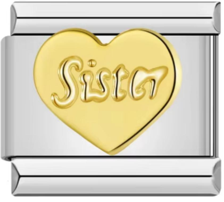 Charm Italiano Corazon Dorado Sister