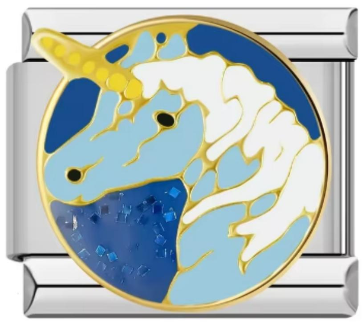 Charm Italiano Unicornio Azul