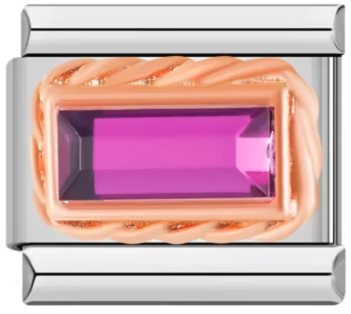 Charm Italiano Piedra Rectangular Morada