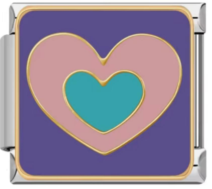 Charm Italiano Corazones Morados