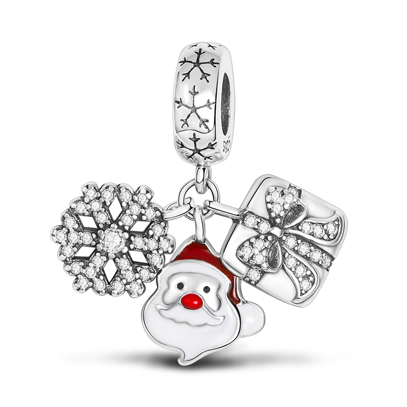 Charm Copo de Nieve, Santa Claus y Regalo