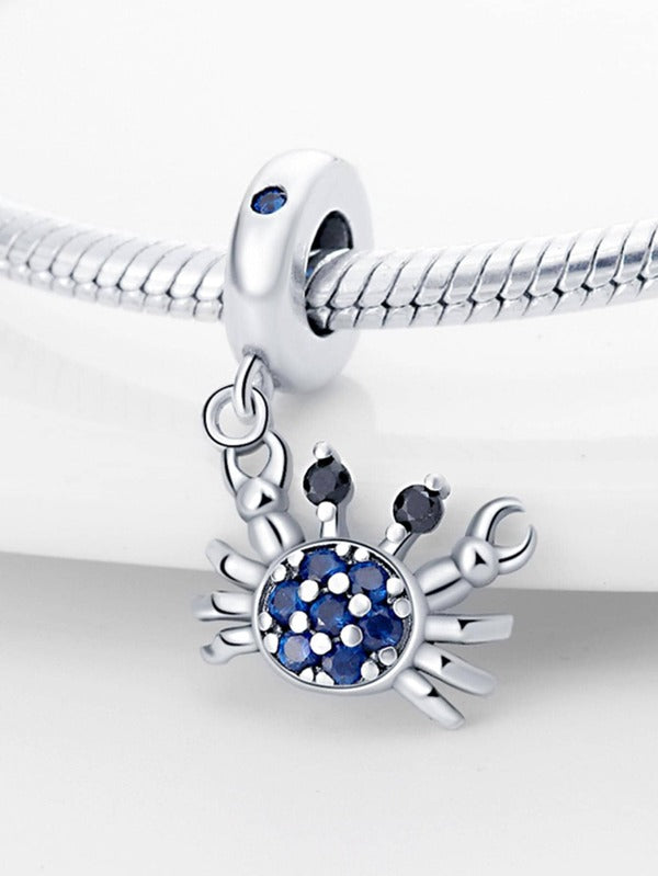 Charm Cangrejo Diamantado Azul Rey