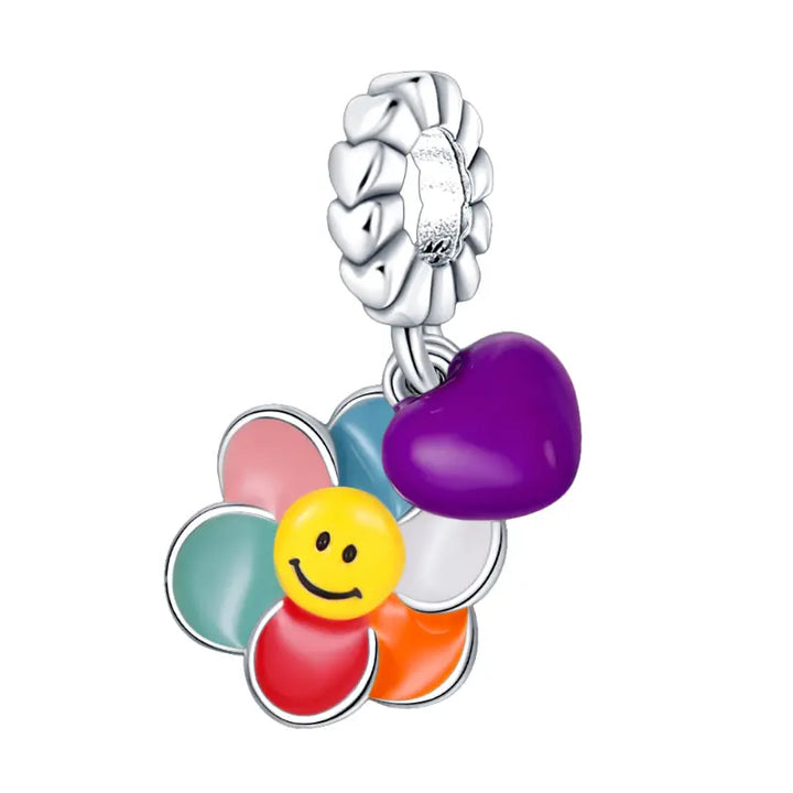 Charm Flor Sonriente Fluorescente
