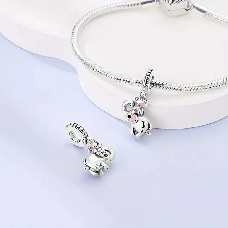 Charm Familia de Elefantes Plateada