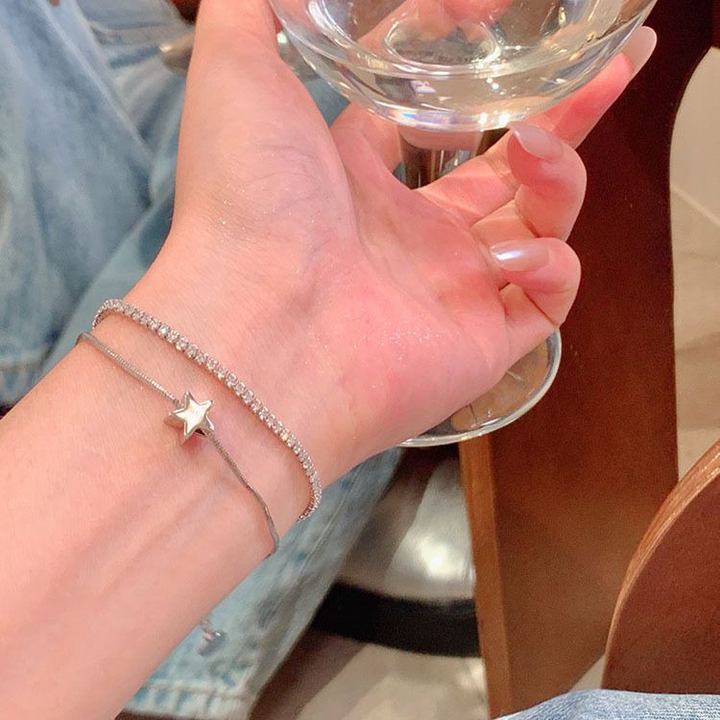 Pulsera Duo de Pulseras Estrella & Diamantes