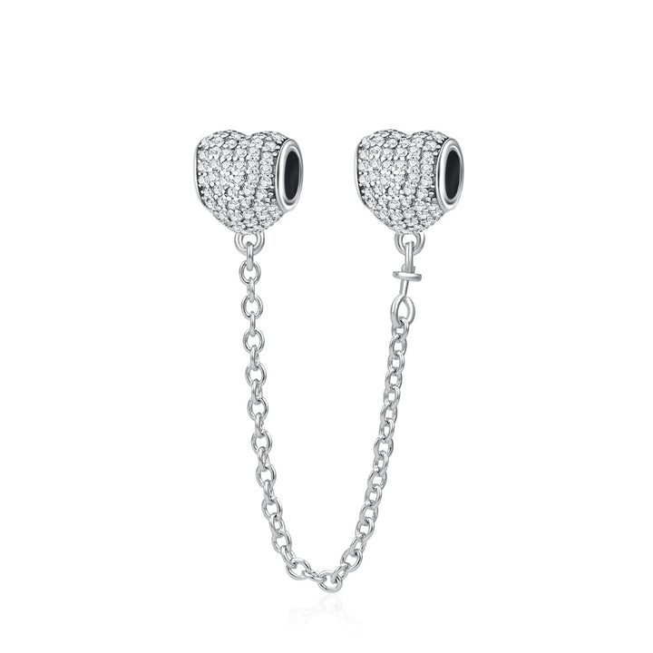 Cadena De Seguridad Corazones Diamantados