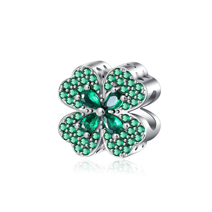 Charm Trebol De 4 Hojas Diamantado