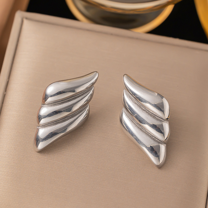 Aretes Geométricos Plateado