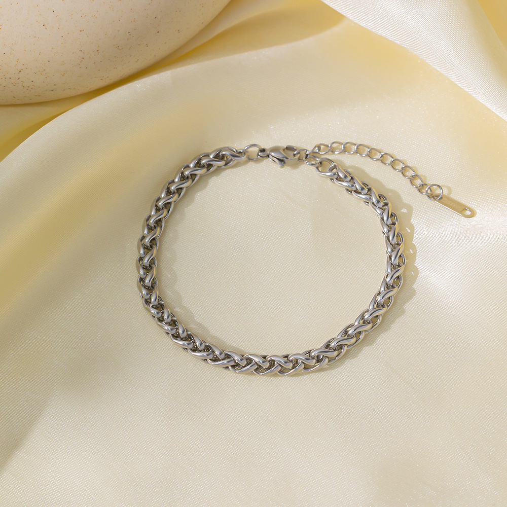 Brazalete Cadena Bizantina Plateado