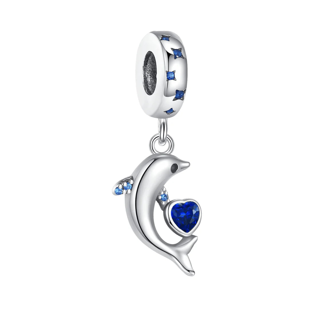 Charm Delfin Corazon Azul