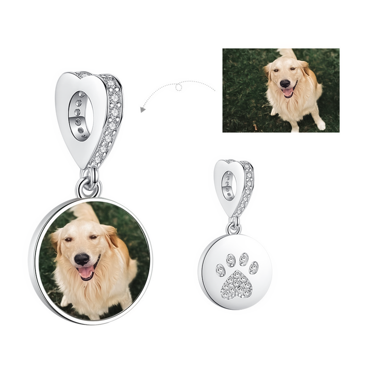 Charm Personalizado Circular Huella De Cachorro