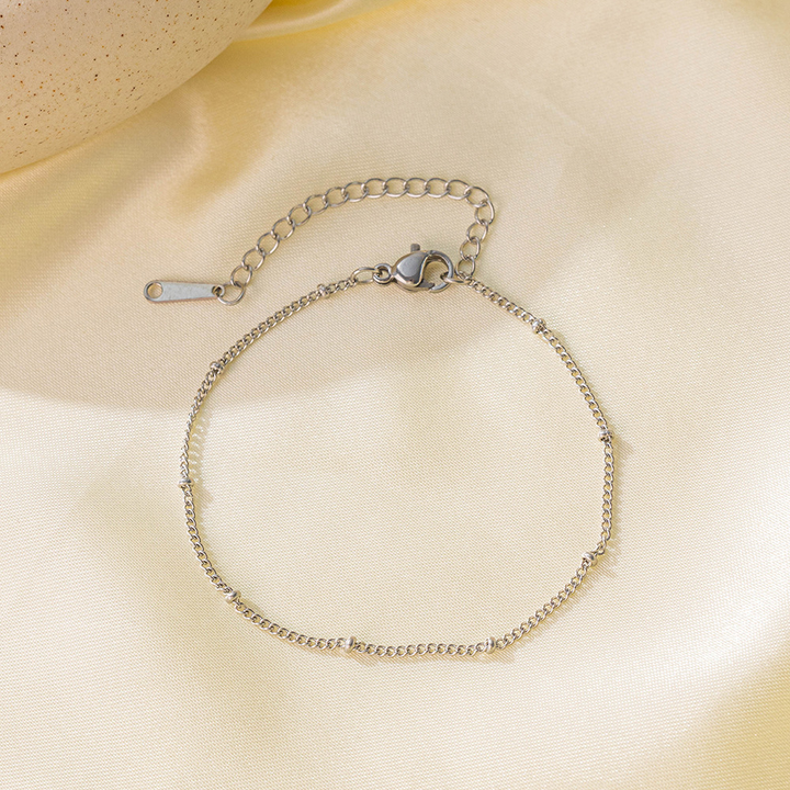 Brazalete Cadena Delgada Plateada