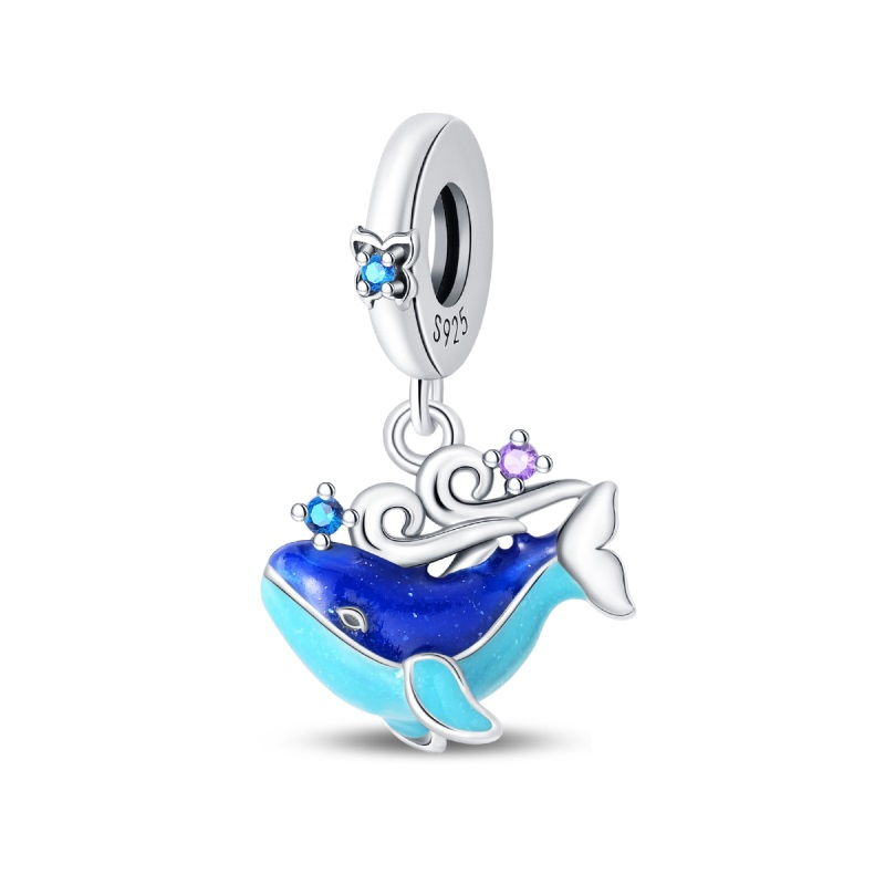 Charm Ballena Azul Brillante