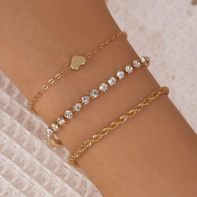 Pulsera Trio de Pulseras Doradas