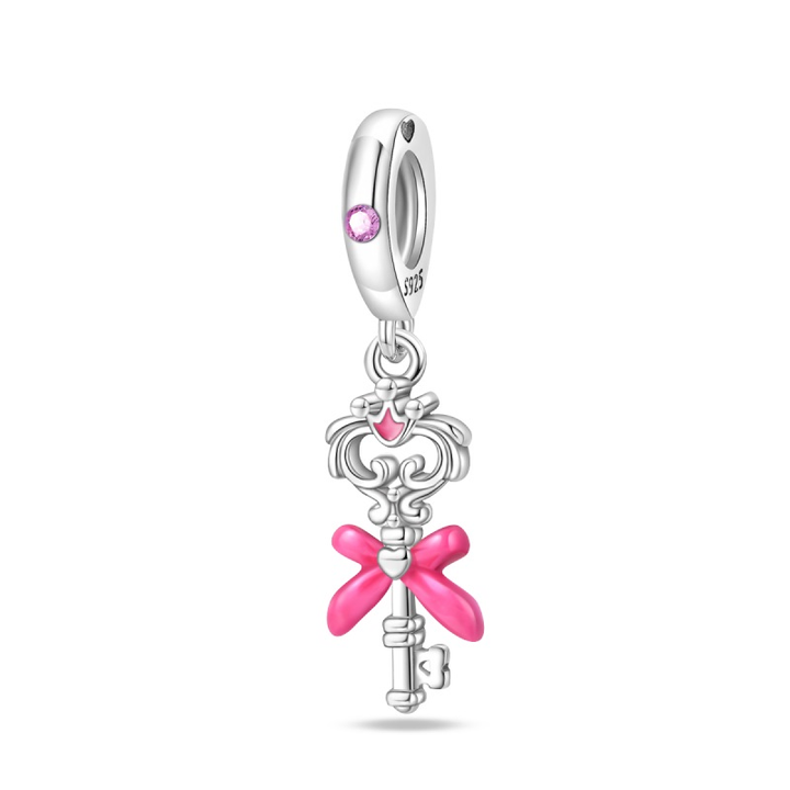 Charm Llave de Moño Rosa