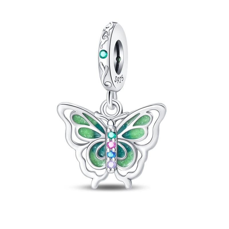 Charm Mariposa Verde Brillante