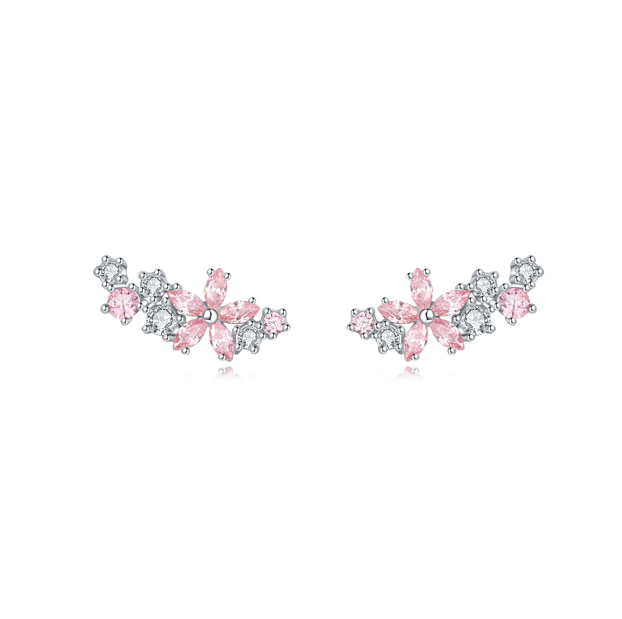 Aretes Estrellas y Flores Rosas