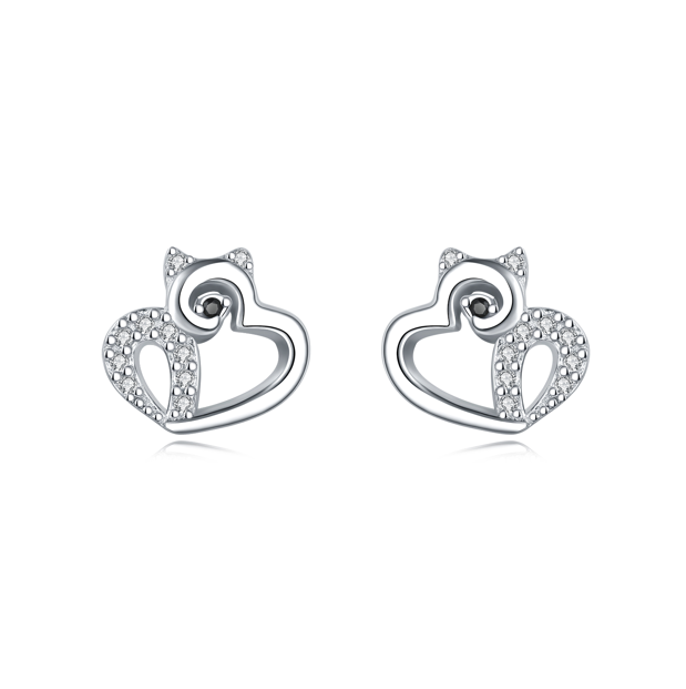 Aretes Corazón de Gatito