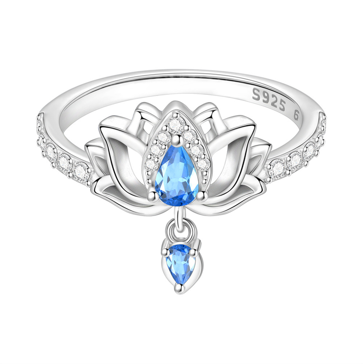 Anillo Flor de Loto Azul