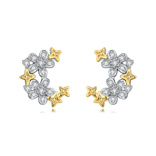 Aretes Flores y Estrellas de Cristal
