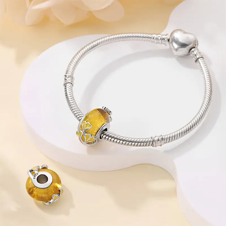 Charm Abalorio de Árbol Amarillo
