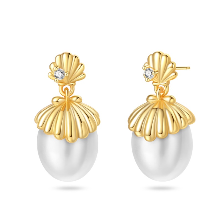 Aretes Concha y Perla Sea