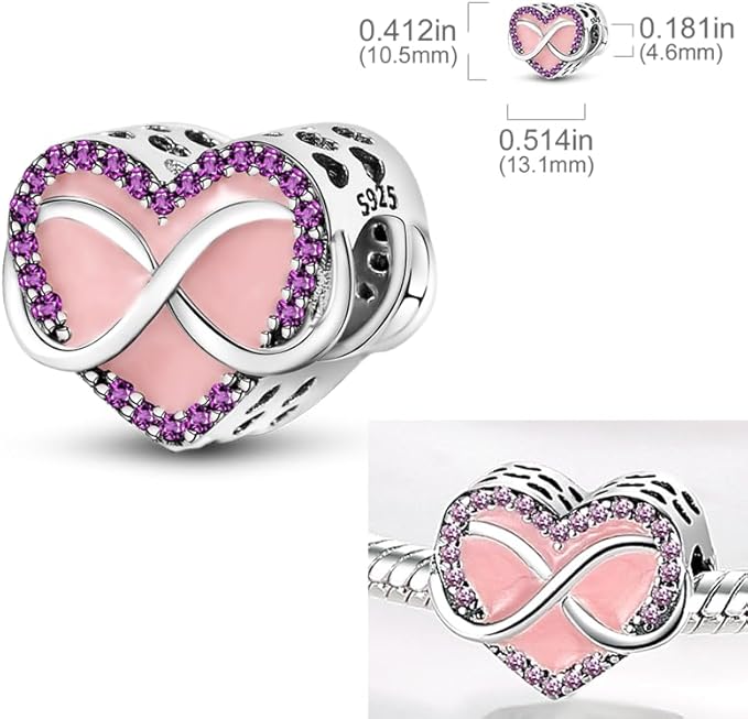 Charm Corazon de Infinito Diamantado