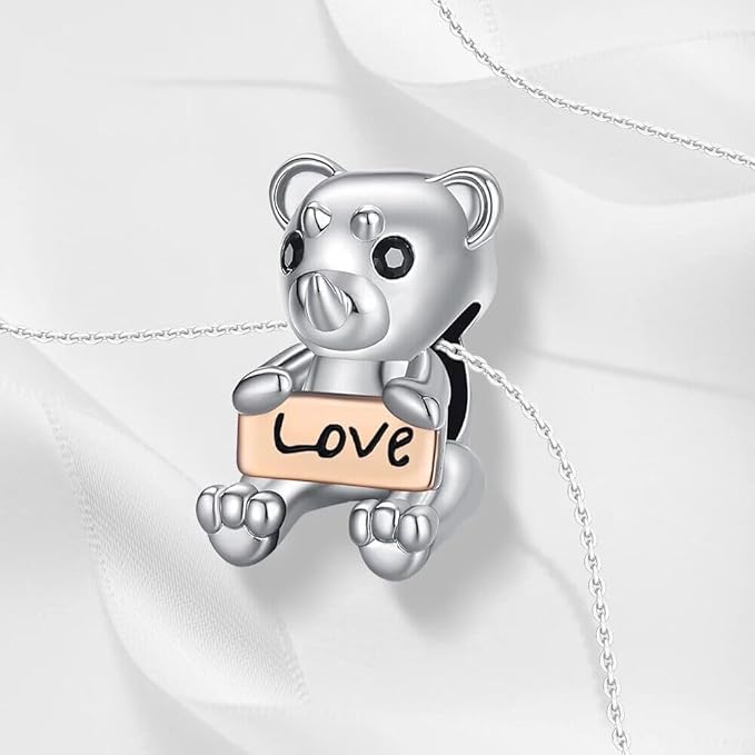 Charm Osito Love Plateado