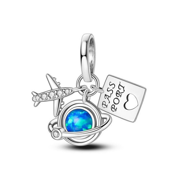 Charm Avión y Planeta Tierra "Pass Port"