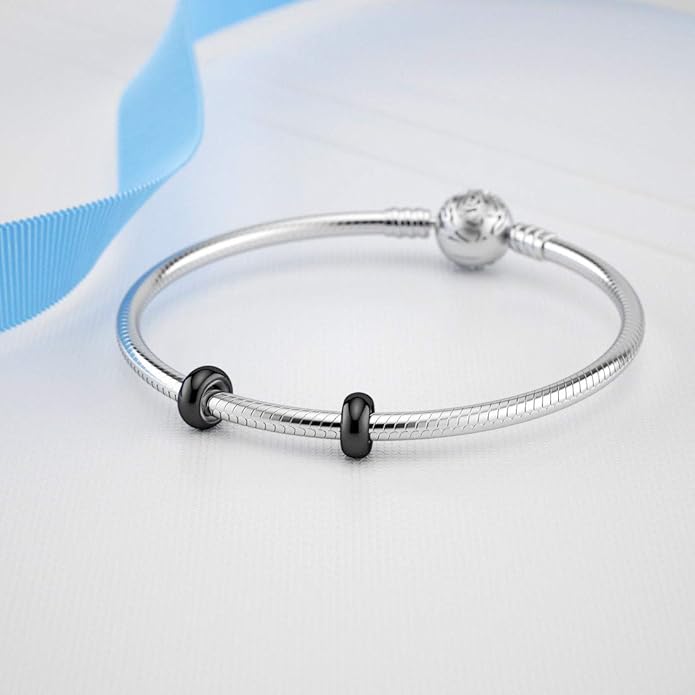 Charm Abalorio Liso Negro