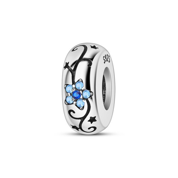 Charm Abalorio de Flor Azul
