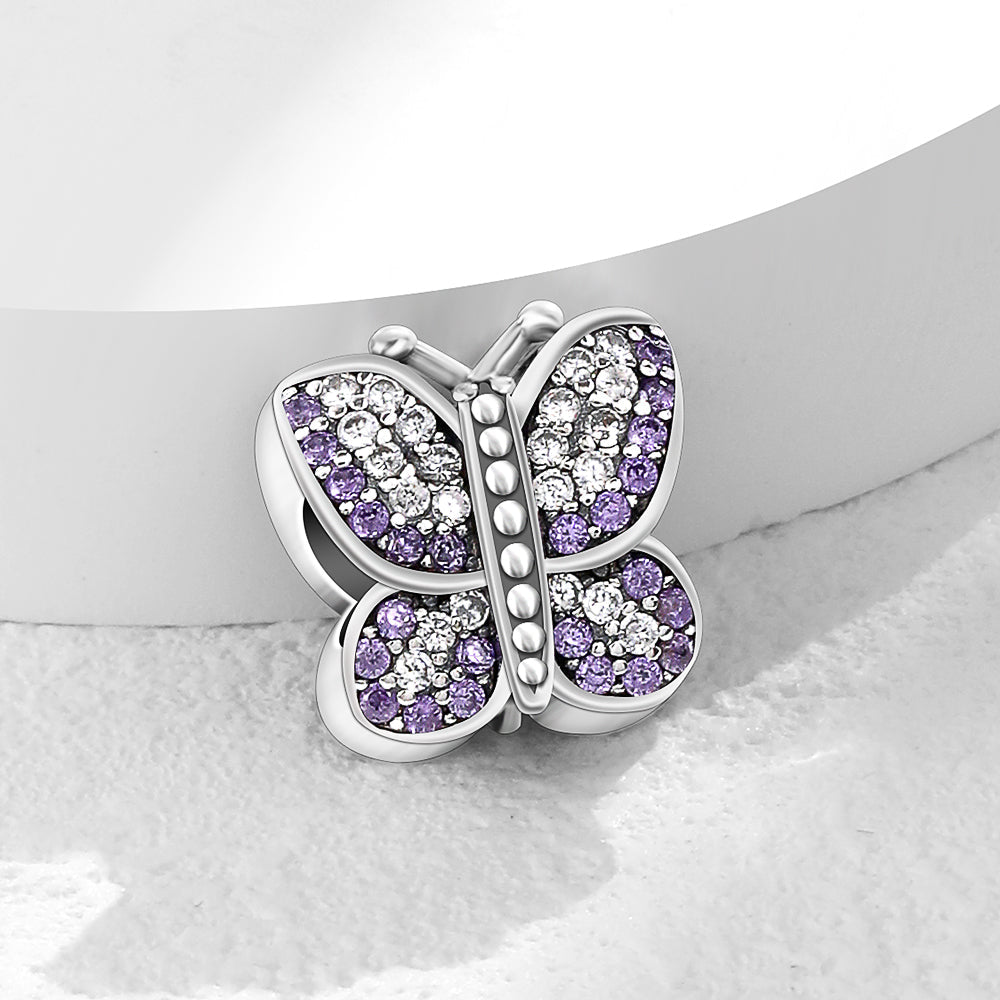 Charm Mariposa Diamantada Morada