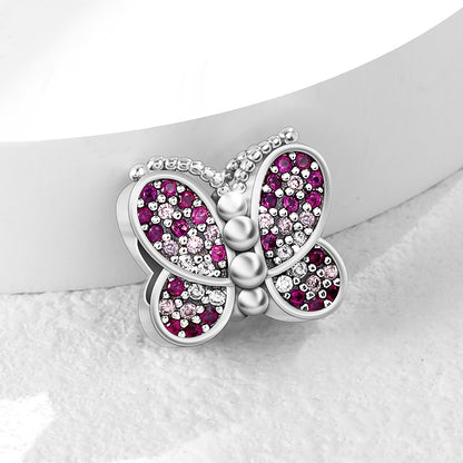 Charm Mariposa Diamantado Rosa