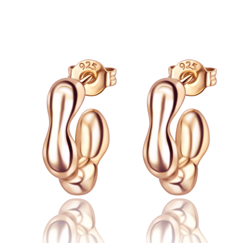 Aretes Luna Nueva Dorado Rosa